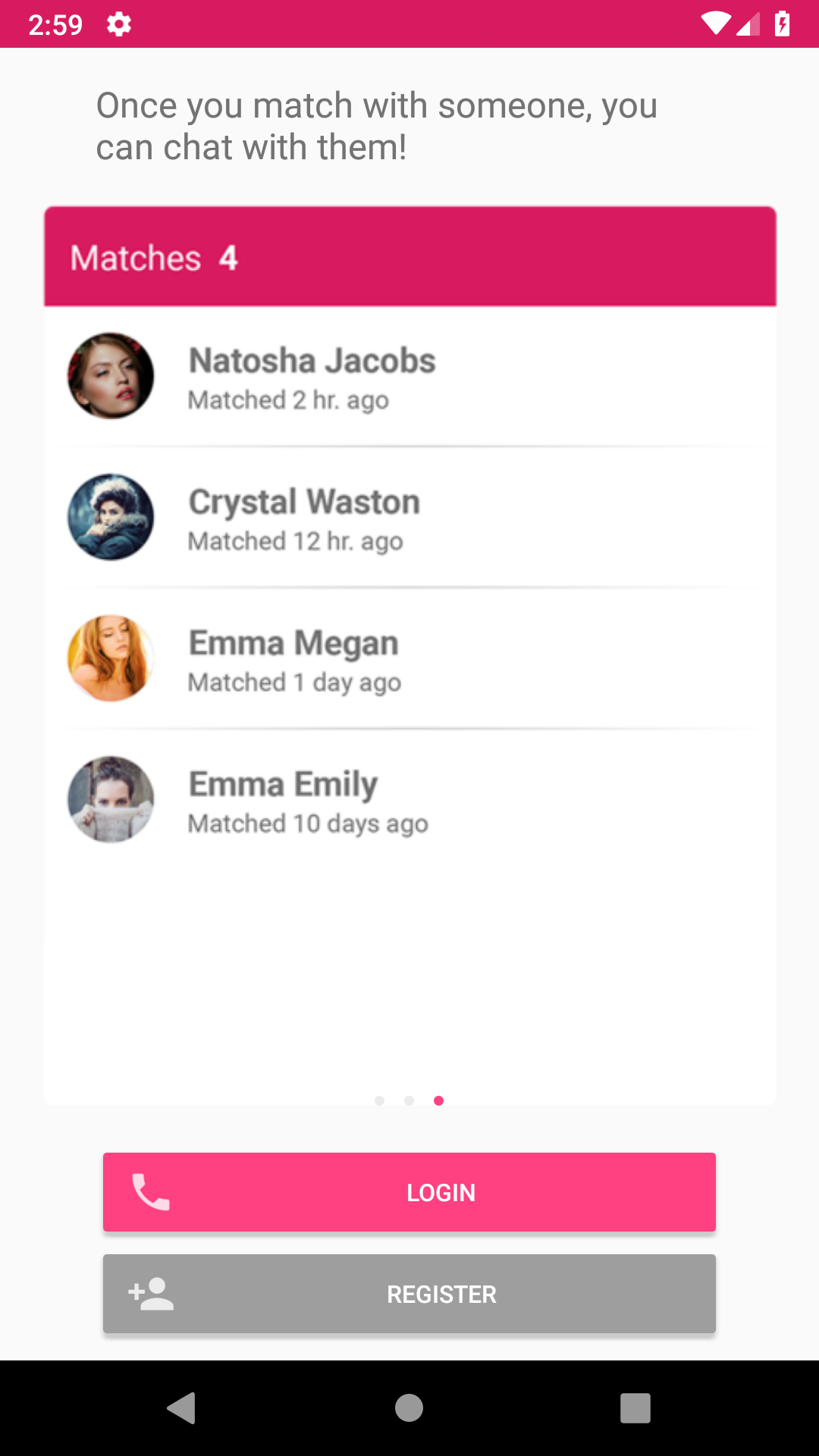 Android dating app template