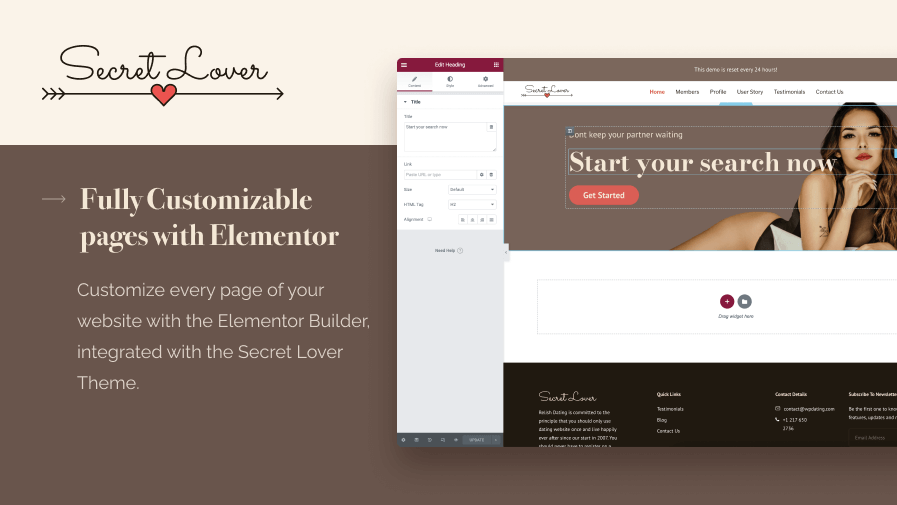 Fully Customizable pages with Elementor